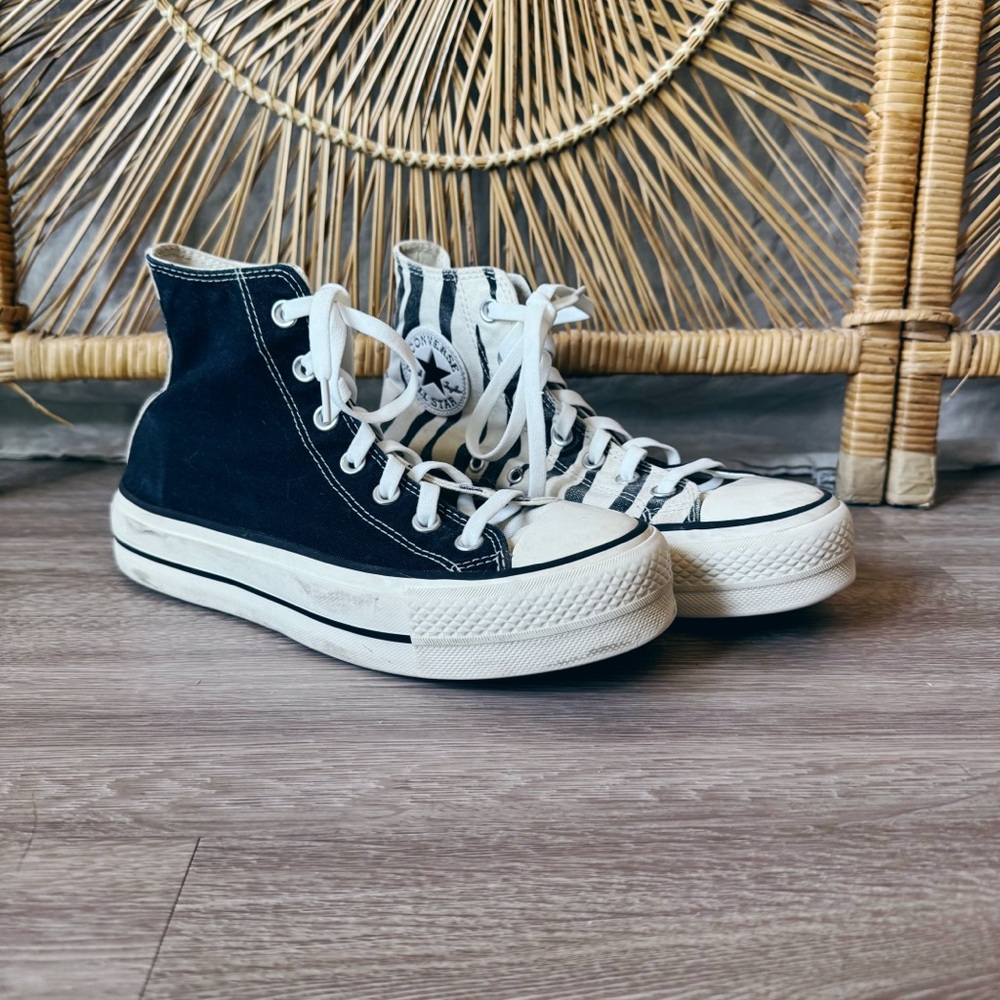 RARE! Converse Chuck Taylor All Star Zebra Stripe High Top Sneakers SZ 7